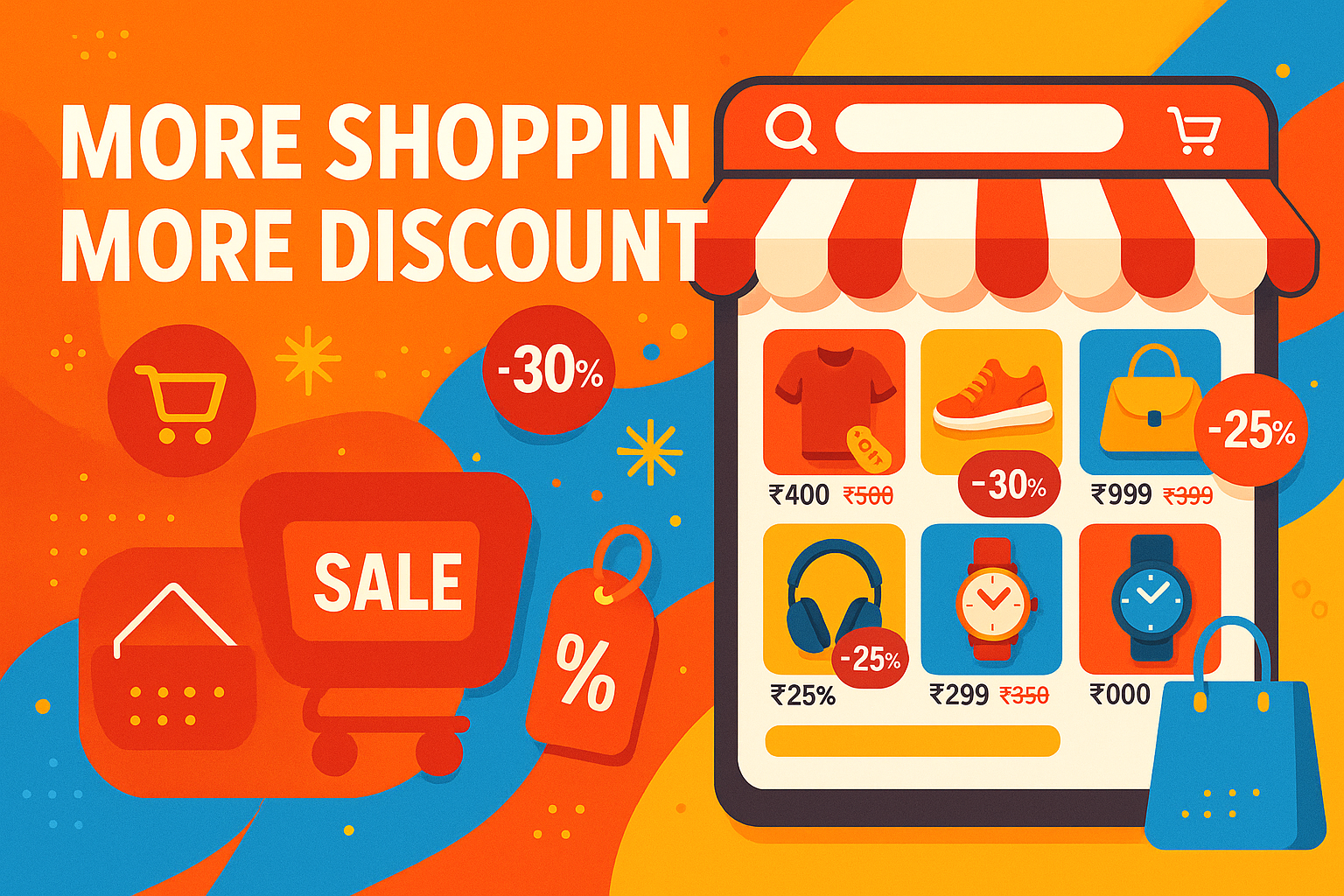 shopping website image ...more shopping more discount