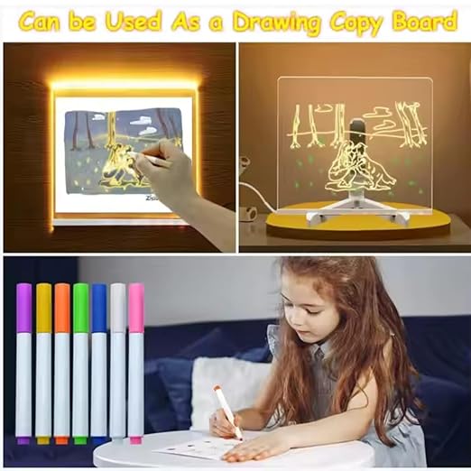 3D LED Light Glass Acrylic Writing pad